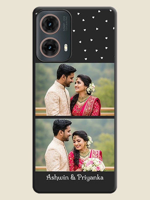 Custom Miniature Love Symbols with Name On Space Black Custom Soft Matte Mobile Back Cover - Motorola Moto G85 5G