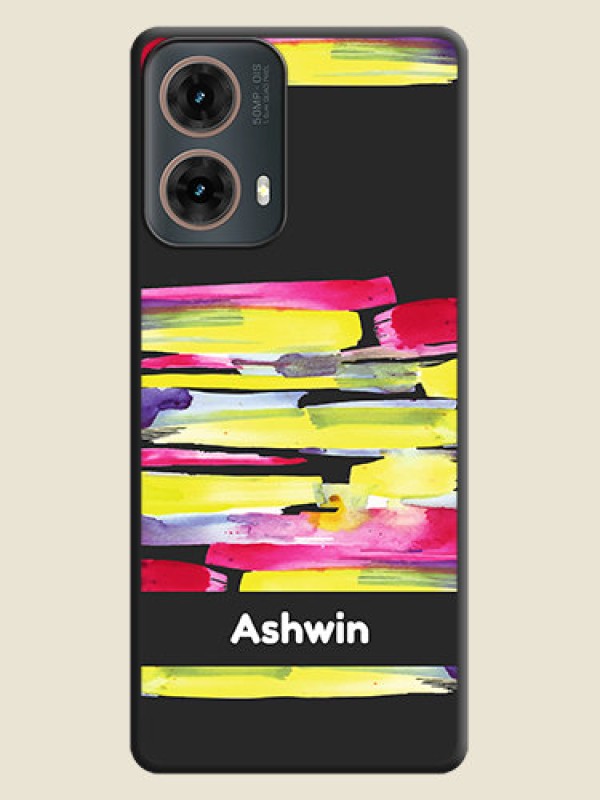 Custom Brush Coloured On Space Black Custom Soft Matte Mobile Back Cover - Motorola Moto G85 5G