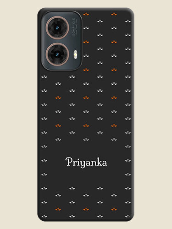 Custom Simple Pattern With Custom Text On Space Black Custom Soft Matte Mobile Back Cover - Motorola Moto G85 5G