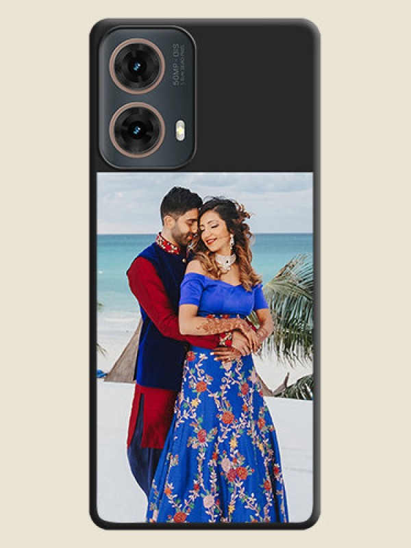 Custom Image Upload With Space Black Color On Custom Soft Matte Mobile Back Cover - Motorola Moto G85 5G