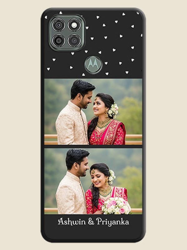 Custom Miniature Love Symbols with Name on Space Black Custom Soft Matte Back Cover - Moto G9 Power
