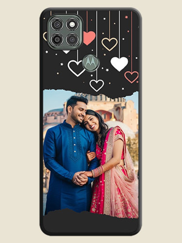 Custom Love Hangings with Splash Wave Picture on Space Black Custom Soft Matte Phone Back Cover - Moto G9 Power