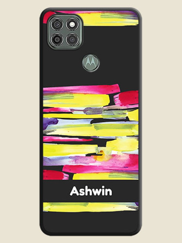 Custom Brush Coloured on Space Black Personalized Soft Matte Phone Covers - Moto G9 Power