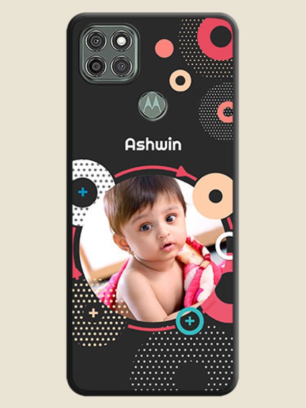Custom Multicoloured Round Image on Personalised Space Black Soft Matte Cases - Moto G9 Power