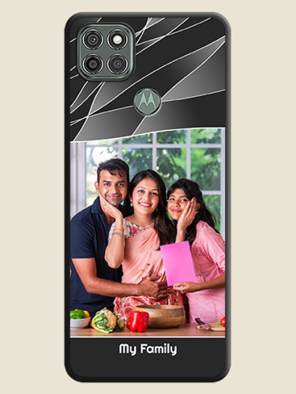 Custom Mixed Wave Lines on Photo on Space Black Soft Matte Mobile Cover - Moto G9 Power