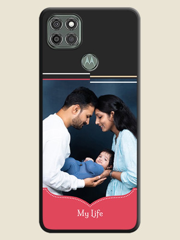 Custom Classic Plain Design with Name on Photo on Space Black Soft Matte Phone Cover - Moto G9 Power