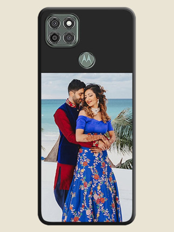 Custom Image Upload With Space Black Color On Custom Soft Matte Mobile Back Cover - Motorola Moto G9 Power