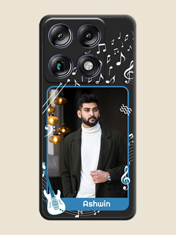 Custom Musical Theme Design with Text on Photo On Space Black Custom Soft Matte Mobile Back Cover - Motorola Signature 5G