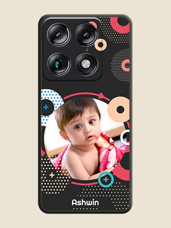 Custom Multicoloured Round Image On Space Black Custom Soft Matte Mobile Back Cover - Motorola Signature 5G