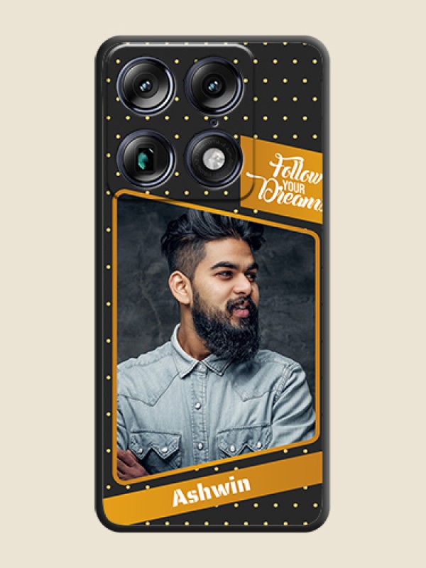 Custom Follow Your Dreams with White Dots On Space Black Custom Soft Matte Mobile Back Cover - Motorola Signature 5G