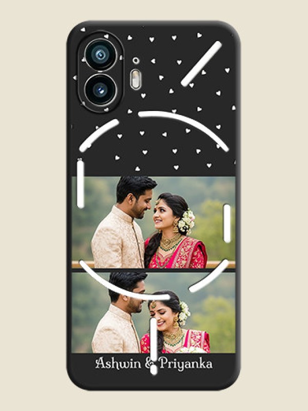 Custom Miniature Love Symbols with Name on Space Black Custom Soft Matte Back Cover - Nothing Phone 2