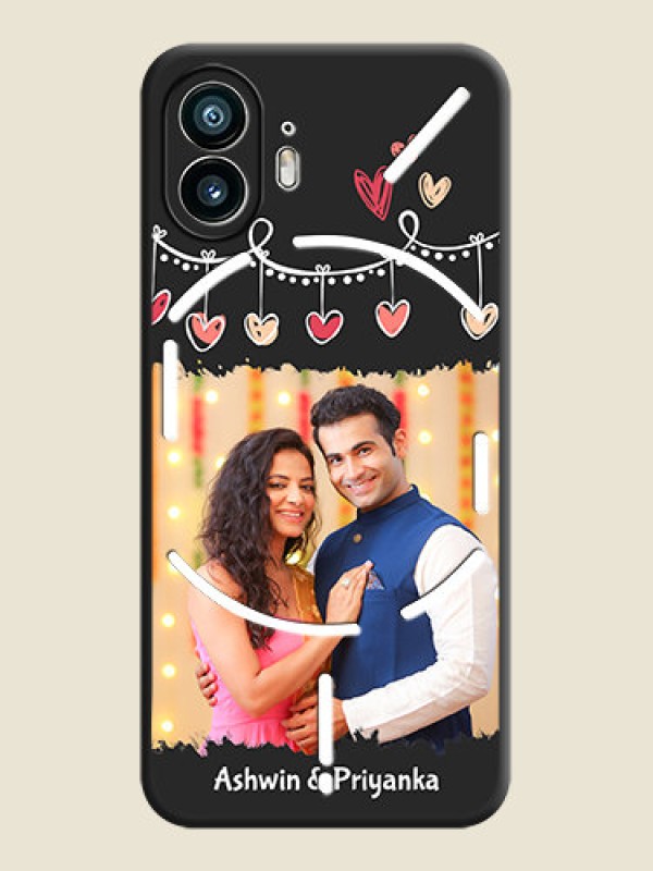 Custom Pink Love Hangings with Name on Space Black Custom Soft Matte Phone Cases - Nothing Phone 2