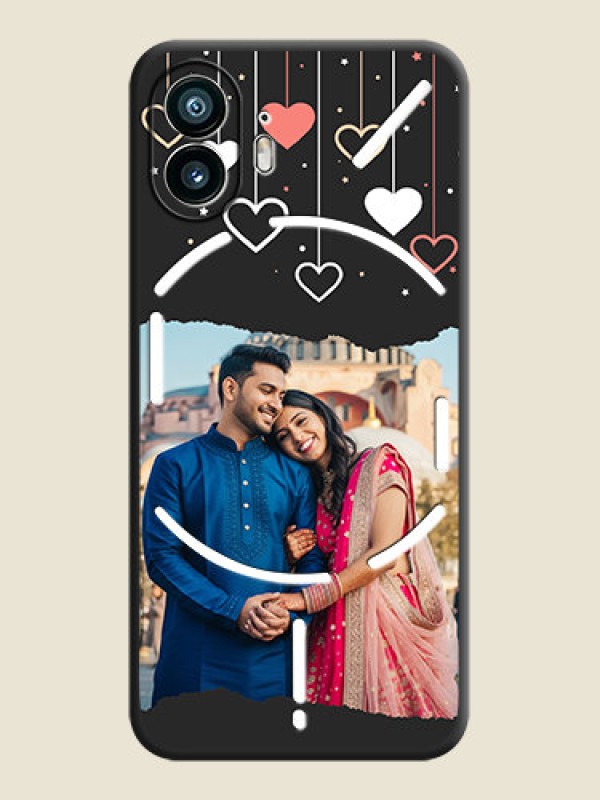 Custom Love Hangings with Splash Wave Picture on Space Black Custom Soft Matte Phone Back Cover - Nothing Phone 2