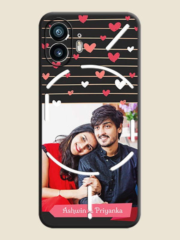Custom Love Pattern with Name on Pink Ribbon - Photo on Space Black Soft Matte Back Cover - Nothing Phone 2