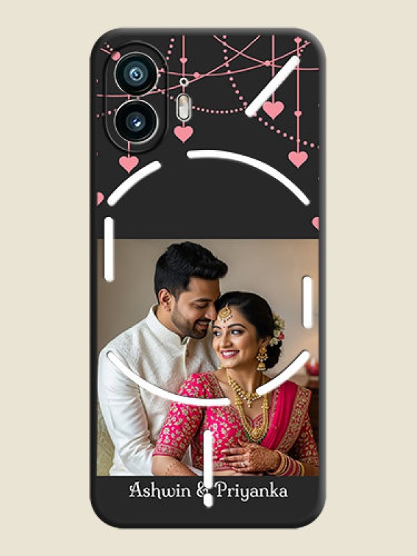 Custom Pink Love Hangings with Text on Space Black Custom Soft Matte Back Cover - Nothing Phone 2