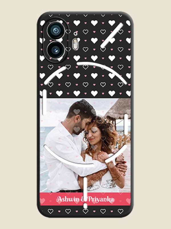 Custom White Color Love Symbols with Text Design - Photo on Space Black Soft Matte Phone Cover - Nothing Phone 2