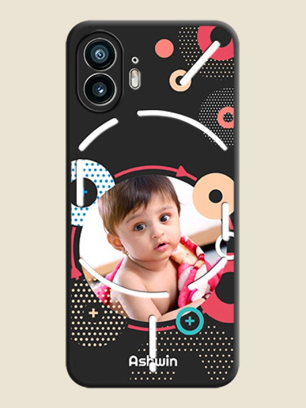 Custom Multicoloured Round Image on Personalised Space Black Soft Matte Cases - Nothing Phone 2