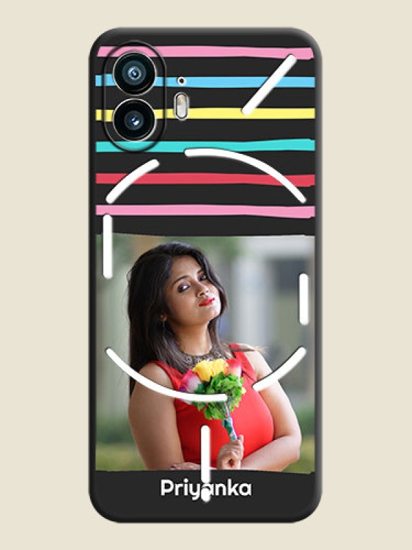 Custom Multicolor Lines with Image on Space Black Personalized Soft Matte Phone Covers - Nothing Phone 2