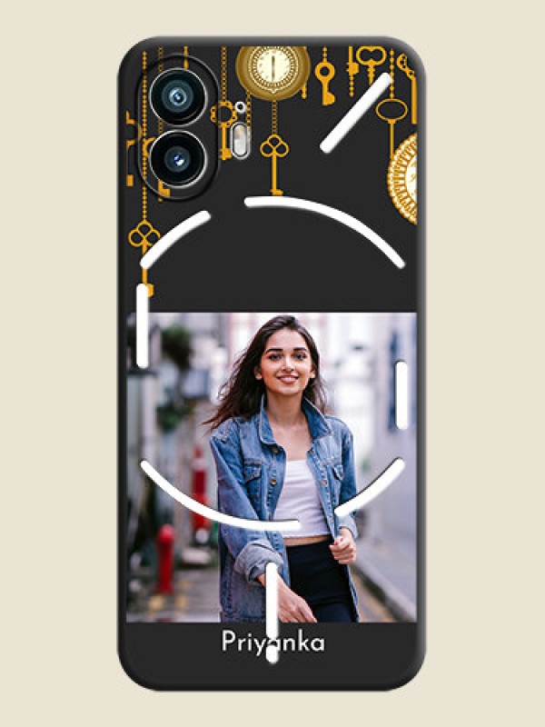 Custom Decorative Design with Text on Space Black Custom Soft Matte Back Cover - Nothing Phone 2