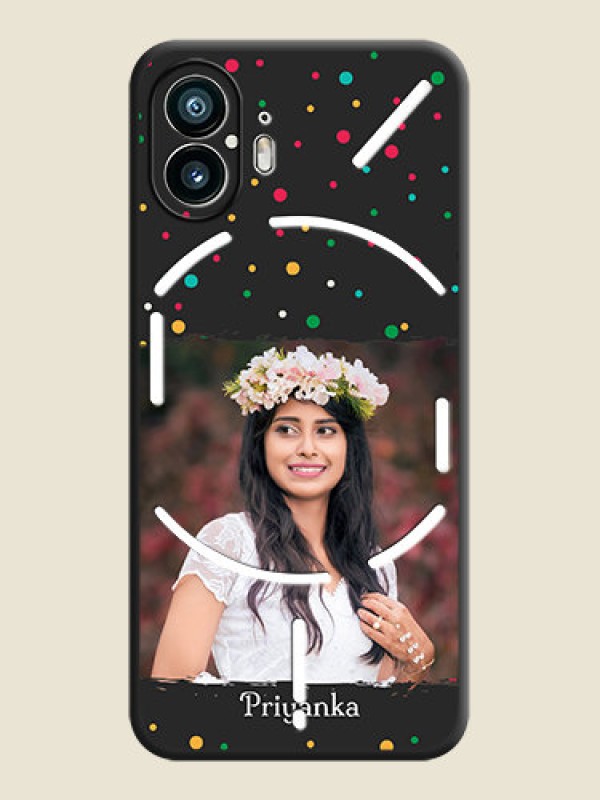 Custom Multicolor Dotted Pattern with Text on Space Black Custom Soft Matte Phone Back Cover - Nothing Phone 2