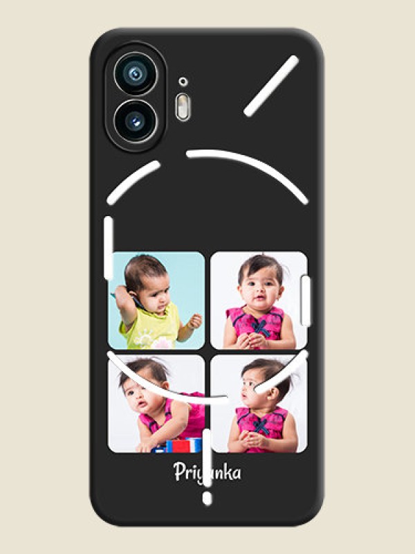 Custom Floral Art with 6 Image Holder - Photo on Space Black Soft Matte Mobile Case - Nothing Phone 2