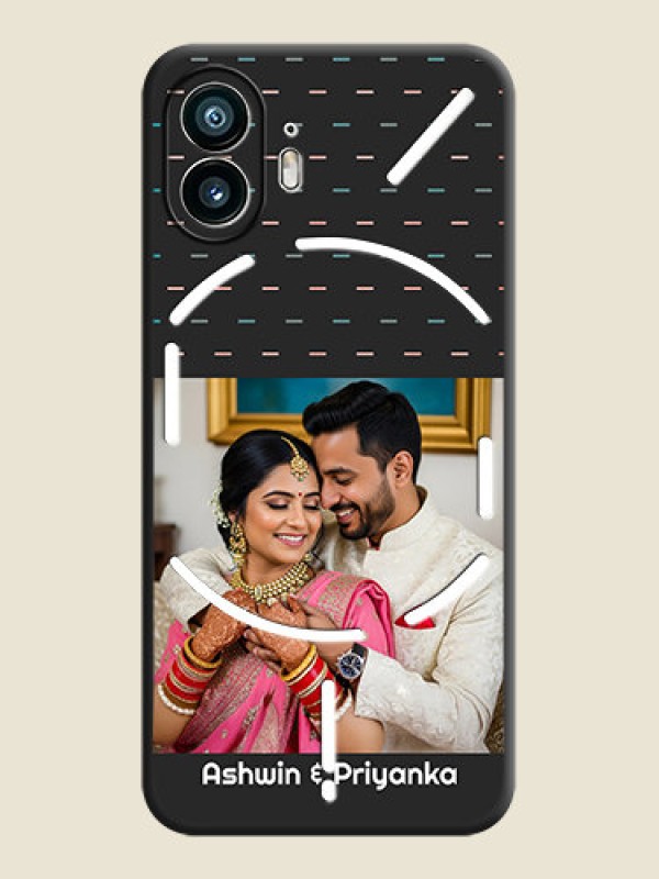 Custom Line Pattern Design with Text on Space Black Custom Soft Matte Phone Back Cover - Nothing Phone 2