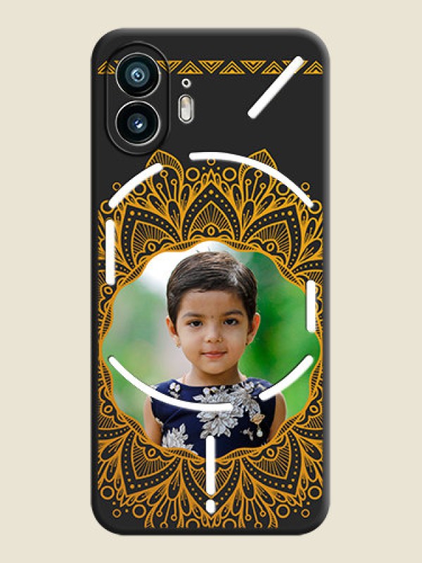 Custom Round Image with Floral Design - Photo on Space Black Soft Matte Mobile Cover - Nothing Phone 2