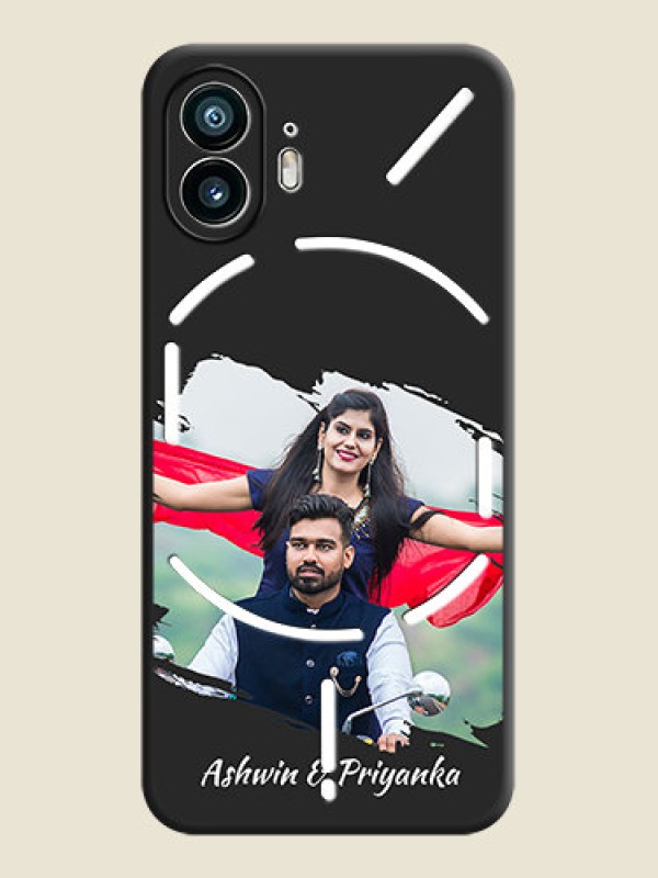 Custom Grunge Brush Strokes - Photo on Space Black Soft Matte Back Cover - Nothing Phone 2