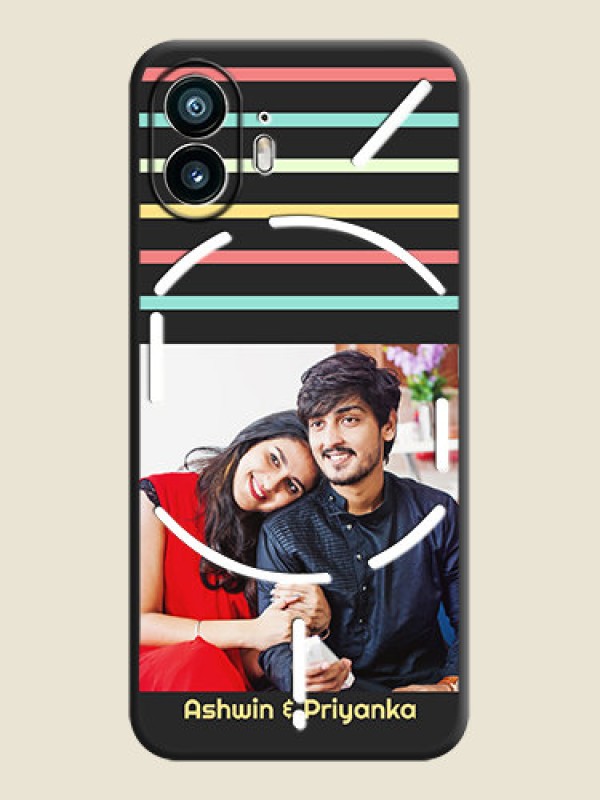 Custom Color Stripes with Photo and Text - Photo on Space Black Soft Matte Mobile Case - Nothing Phone 2