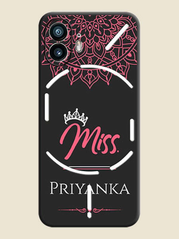 Custom Mrs Name with Floral Design on Space Black Personalized Soft Matte Phone Covers - Nothing Phone 2