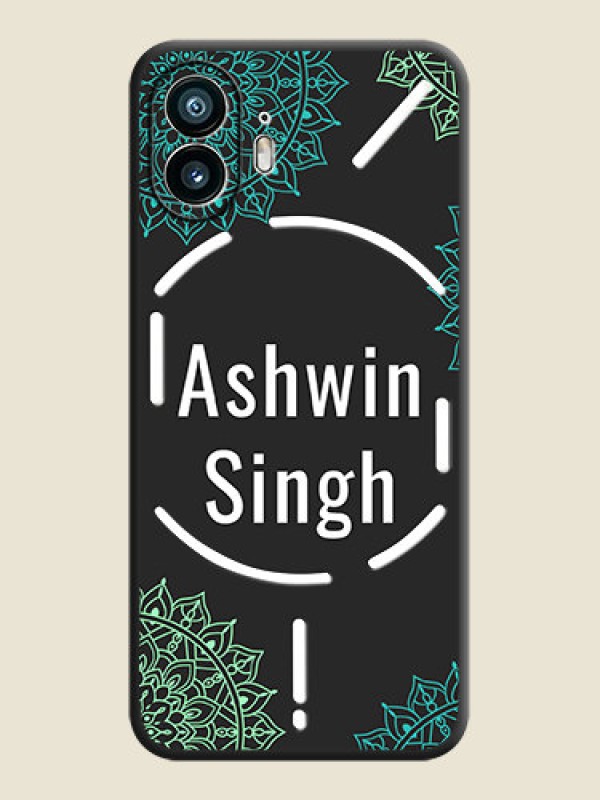 Custom Your Name with Floral Design on Space Black Custom Soft Matte Back Cover - Nothing Phone 2