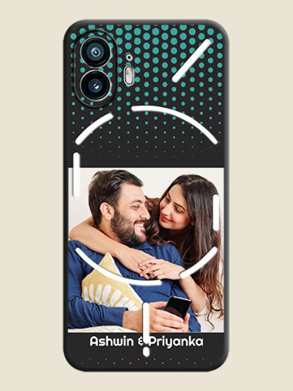 Custom Faded Dots with Grunge Photo Frame and Text on Space Black Custom Soft Matte Phone Cases - Nothing Phone 2