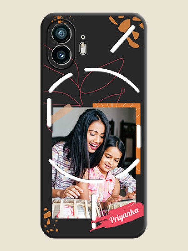 Custom Orange Photo Frame on Space Black Custom Soft Matte Phone Back Cover - Nothing Phone 2