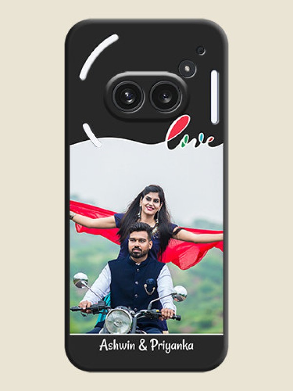 Custom Fall in Love Pattern with Picture on Photo On Space Black Custom Soft Matte Mobile Back Cover - Nothing Phone 2A Plus