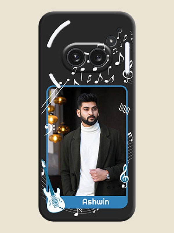 Custom Musical Theme Design with Text on Photo On Space Black Custom Soft Matte Mobile Back Cover - Nothing Phone 2A Plus