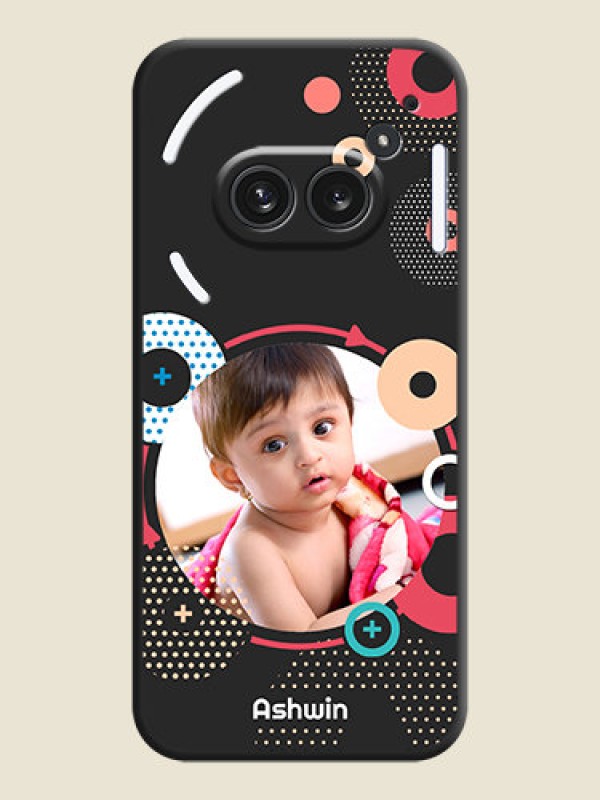 Custom Multicoloured Round Image On Space Black Custom Soft Matte Mobile Back Cover - Nothing Phone 2A Plus