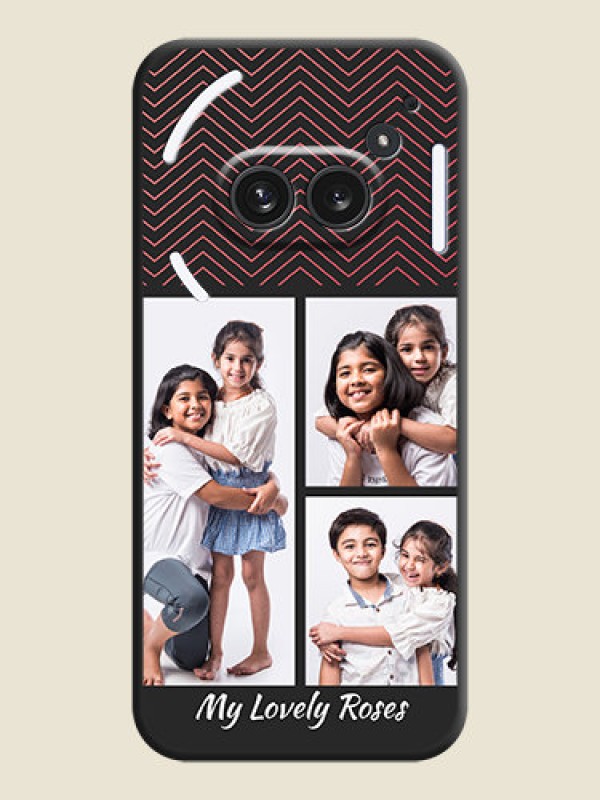 Custom Wave Pattern with 3 Image Holder On Space Black Custom Soft Matte Mobile Back Cover - Nothing Phone 2A Plus