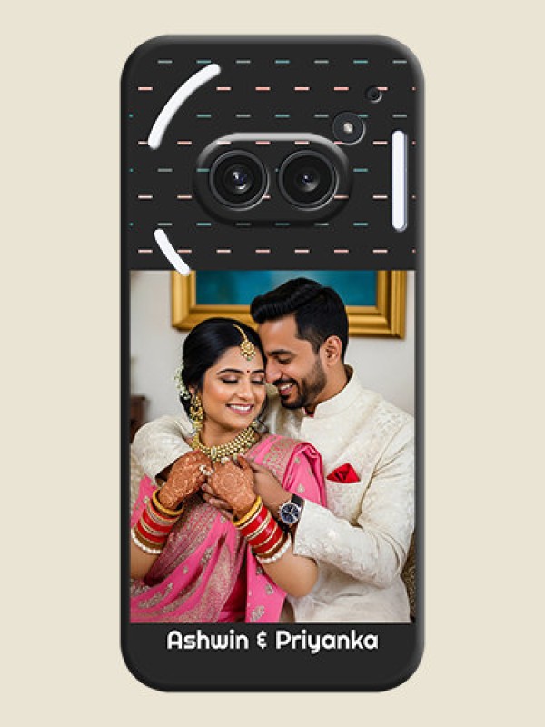 Custom Line Pattern Design with Text On Space Black Custom Soft Matte Mobile Back Cover - Nothing Phone 2A Plus