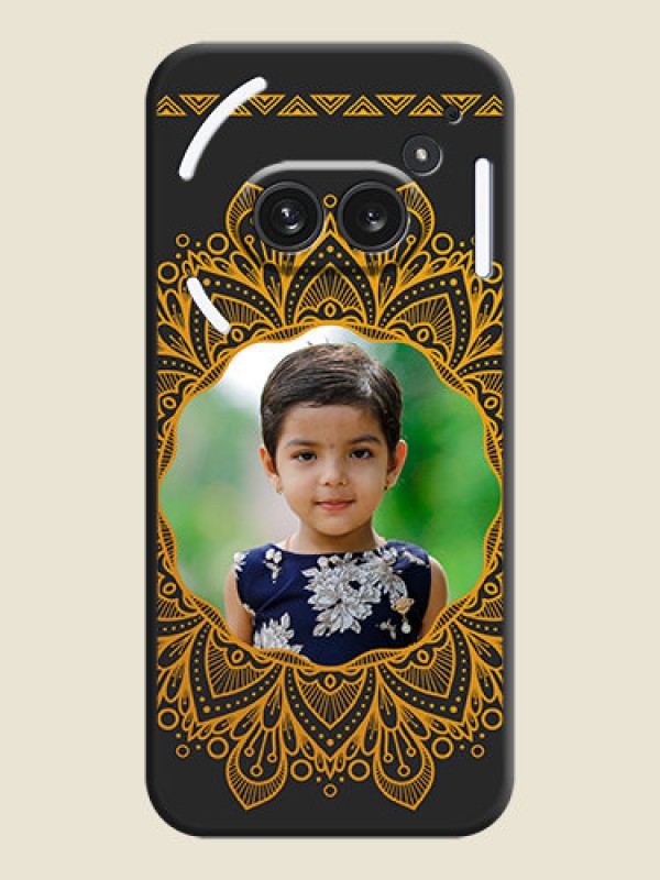 Custom Round Image with Floral Design On Space Black Custom Soft Matte Mobile Back Cover - Nothing Phone 2A Plus