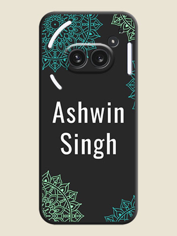 Custom Your Name with Floral Design On Space Black Custom Soft Matte Mobile Back Cover - Nothing Phone 2A Plus