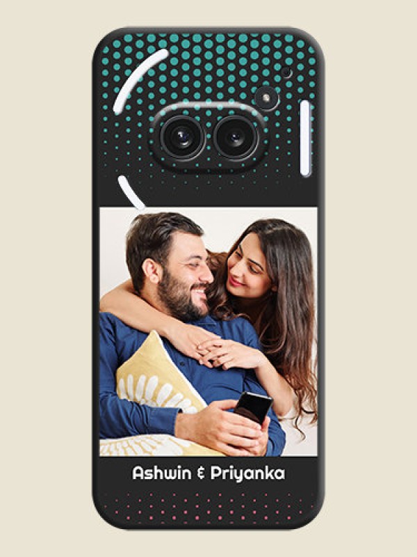 Custom Faded Dots with Grunge Photo Frame and Text On Space Black Custom Soft Matte Mobile Back Cover - Nothing Phone 2A Plus