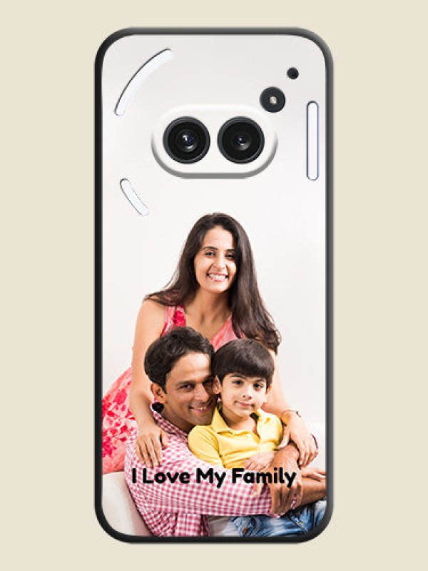 Custom Full Single Pic Upload With Text On Space Black Custom Soft Matte Mobile Back Cover - Nothing Phone 2A Plus