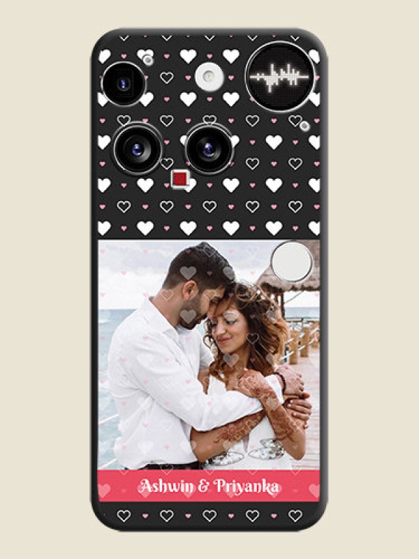 Custom White Color Love Symbols with Text Design on Photo On Space Black Custom Soft Matte Mobile Back Cover - Nothing Phone 3 5G