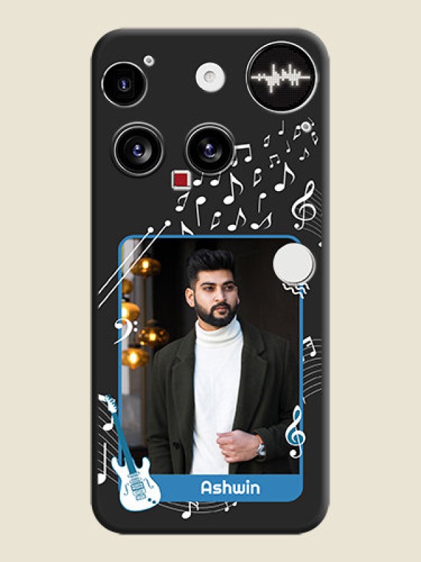 Custom Musical Theme Design with Text on Photo On Space Black Custom Soft Matte Mobile Back Cover - Nothing Phone 3 5G