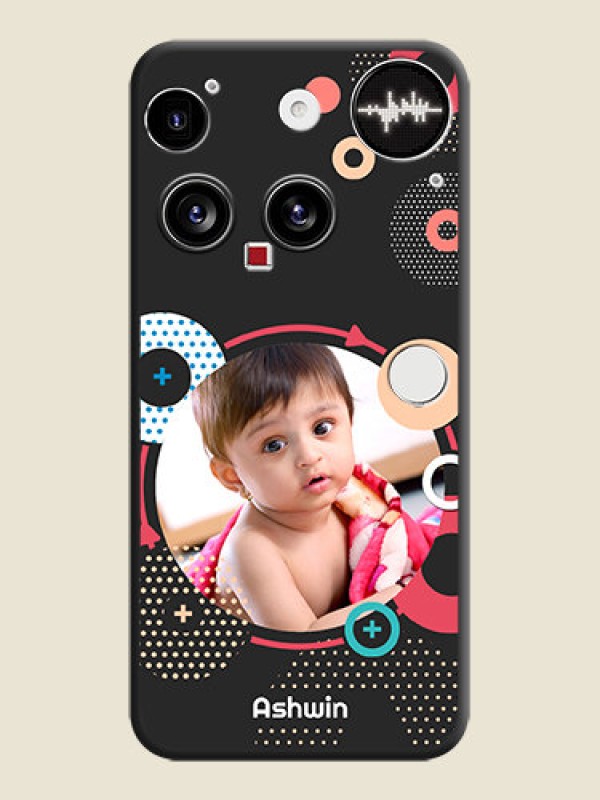 Custom Multicoloured Round Image On Space Black Custom Soft Matte Mobile Back Cover - Nothing Phone 3 5G