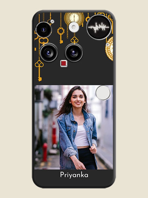 Custom Decorative Design with Text On Space Black Custom Soft Matte Mobile Back Cover - Nothing Phone 3 5G