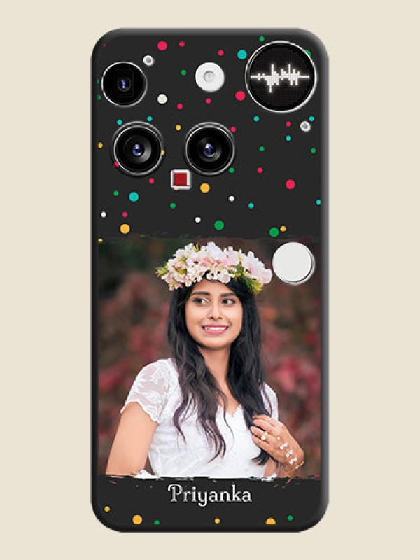Custom Multicolor Dotted Pattern with Text On Space Black Custom Soft Matte Mobile Back Cover - Nothing Phone 3 5G