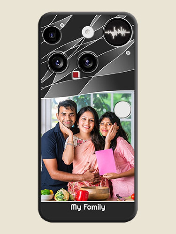 Custom Mixed Wave Lines on Photo On Space Black Custom Soft Matte Mobile Back Cover - Nothing Phone 3 5G