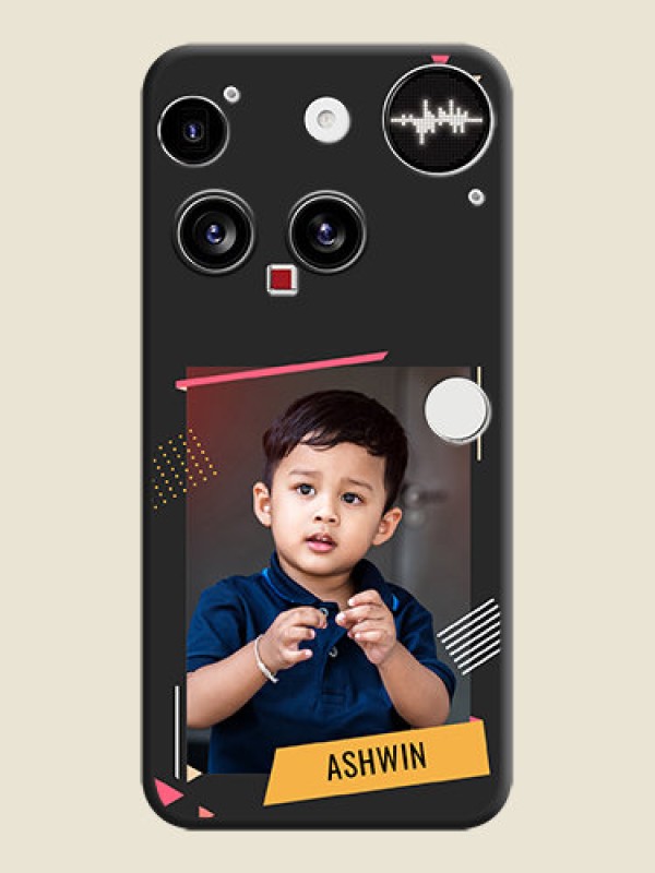 Custom Photo Frame with Triangle Small Dots on Photo On Space Black Custom Soft Matte Mobile Back Cover - Nothing Phone 3 5G