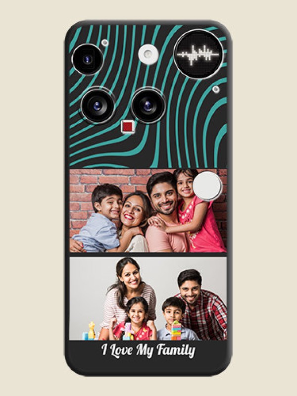 Custom Wave Pattern with 2 Image Holder On Space Black Custom Soft Matte Mobile Back Cover - Nothing Phone 3 5G